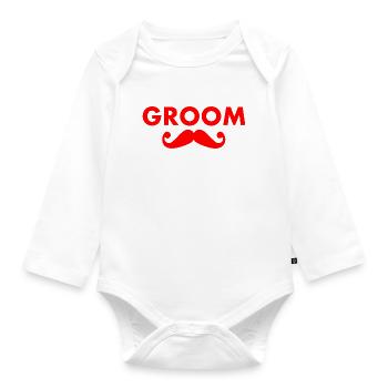 Groom - Organic Longsleeve Baby Bodysuit - white - Front