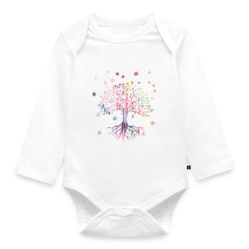Tree of Life,Tree of Life,flowers,colorful,graffiti - Organic Longsleeve Baby Bodysuit - white - Front