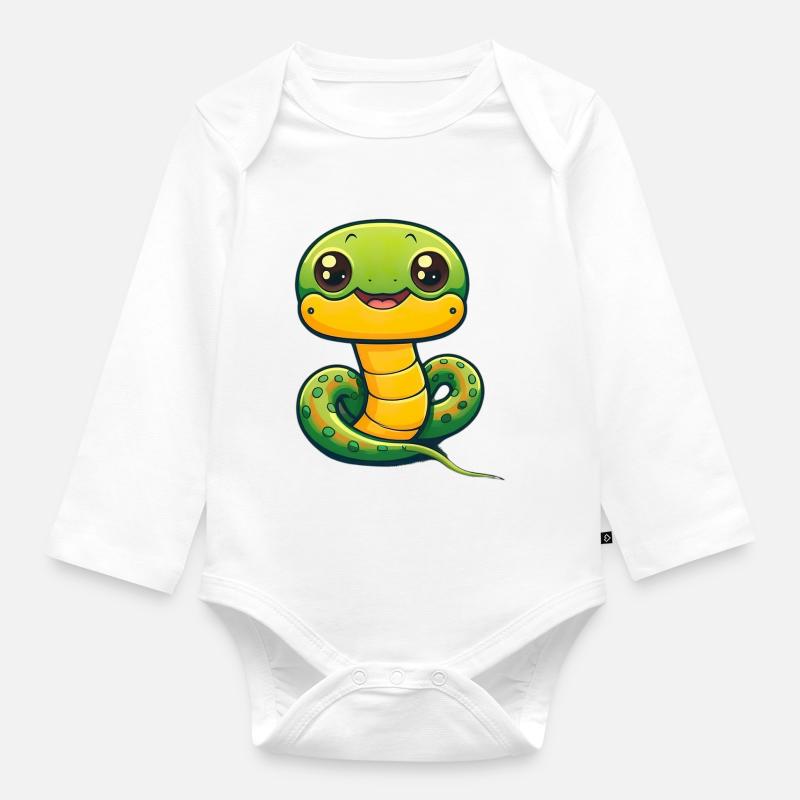 Bébé serpent - Body Bébé bio manches longues - blanc