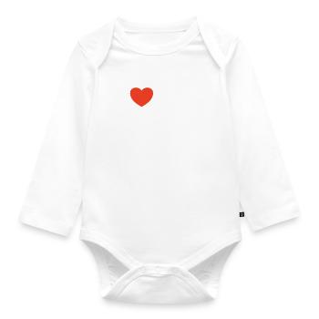 I love my wife Heart Shirt - Organic Longsleeve Baby Bodysuit - white - Front