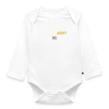 Batterie-Süchtig - Baby Bio-Langarm-Body - Weiß - Vorne