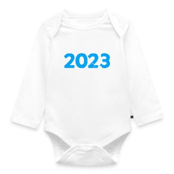 Jugendweihe 2023 Warum Weil Ich Es Kann Geschenk - Baby Bio-Langarm-Body - Weiß - Vorne
