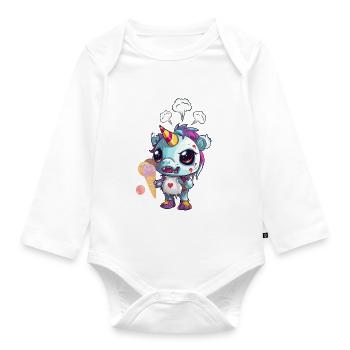 Licorne en colère - Licorne en colère - Licorne Maléfique - Body Bébé bio manches longues - blanc - Devant