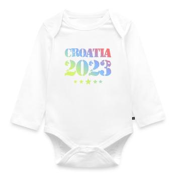 Croatia 2023 - Organic Longsleeve Baby Bodysuit - white - Front