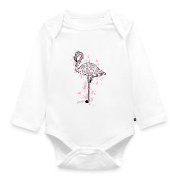 Flamingoo GeomeTRIX bunt - Baby Bio-Langarm-Body - Weiß - Vorne
