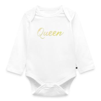 Queen - Body Bébé bio manches longues - blanc - Devant
