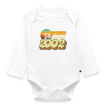 2002 Jahrgang Geburtstag Retro Vintage Geschenk - Baby Bio-Langarm-Body - Weiß - Vorne