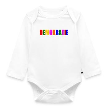 Demokratie - Baby Bio-Langarm-Body - Weiß - Vorne