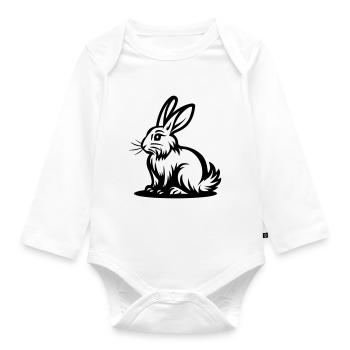 Icône de lapin de Pâques Pâques - Body Bébé bio manches longues - blanc - Devant