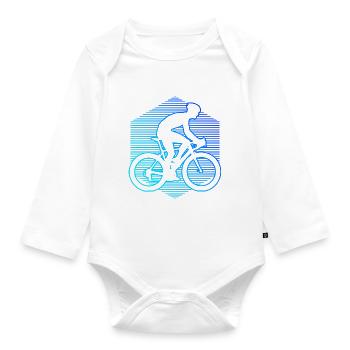 Vélo de route femme homme Cyclisme sur route Cyclisme sur route - Body Bébé bio manches longues - blanc - Devant