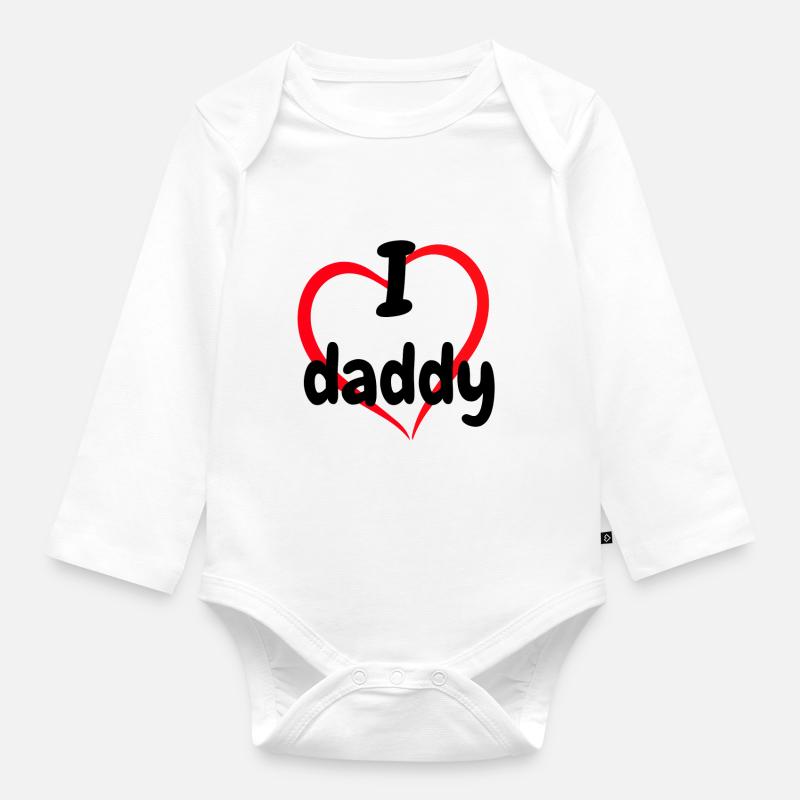 J’aime papa - Body Bébé bio manches longues - blanc