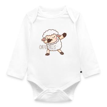 My Official (l)afshirt, Sleeping Pyjamas Dabbin - Baby Bio-Langarm-Body - Weiß - Vorne