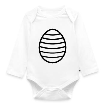 Easter Egg - Organic Longsleeve Baby Bodysuit - white - Front