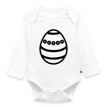 Easter Egg - Organic Longsleeve Baby Bodysuit - white - Front