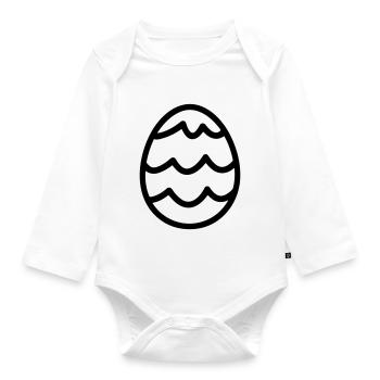 Easter Egg - Organic Longsleeve Baby Bodysuit - white - Front