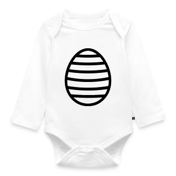 Easter Egg - Organic Longsleeve Baby Bodysuit - white - Front