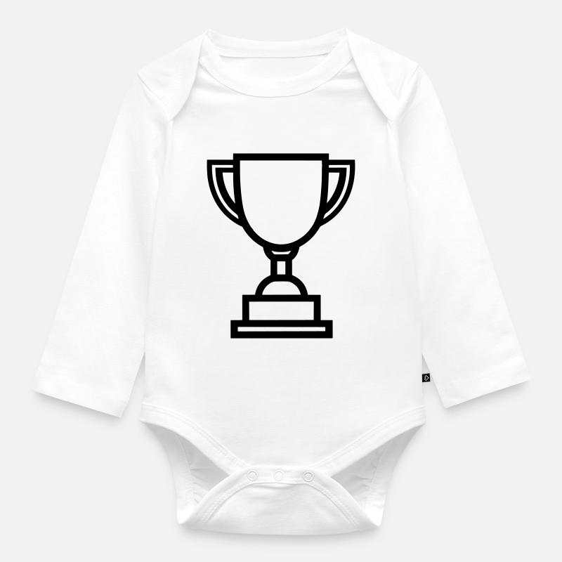 trophée - Body Bébé bio manches longues - blanc