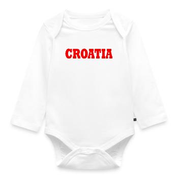 Croatia - Organic Longsleeve Baby Bodysuit - white - Front