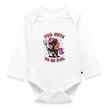Trop mignon pour être méchant - Body Bébé bio manches longues - blanc - Devant