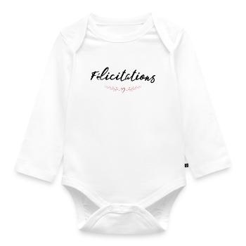 WELL DONE. CONGRATULATIONS. BIRTH. ANNIVERSARY. FERRY - Organic Longsleeve Baby Bodysuit - white - Front