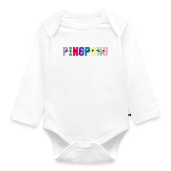 Ping pong colors - ping pong lover gift - Organic Longsleeve Baby Bodysuit - white - Front