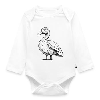 Die Ente - Baby Bio-Langarm-Body - Weiß - Vorne