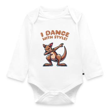 Kangaroo Dabbing - Baby Bio-Langarm-Body - Weiß - Vorne