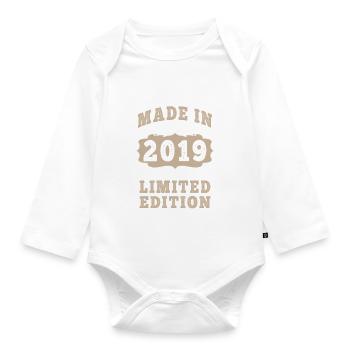 Original 2019 Vintage Vintage Retro Birthday - Body Bébé bio manches longues - blanc - Devant