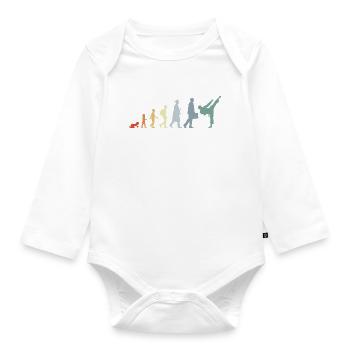 Rétro Karateka Evolution - Body Bébé bio manches longues - blanc - Devant