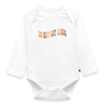 Retro 70s Groovy You're Good Enough Hippie Boho - Organic Longsleeve Baby Bodysuit - white - Front