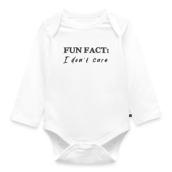 Fun fact: I don't care - funny gift idea doesn't matter - Organic Longsleeve Baby Bodysuit - white - Front
