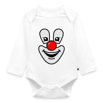 Clown - Baby Bio-Langarm-Body - Weiß - Vorne
