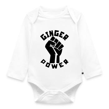 Ginger Power - Organic Longsleeve Baby Bodysuit - white - Front