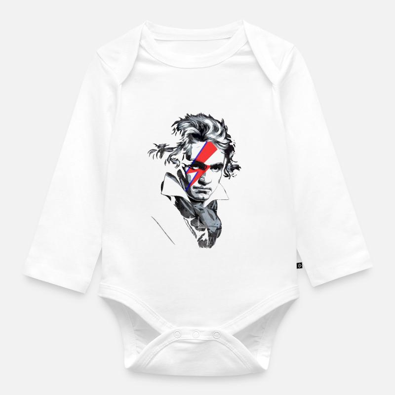 beethoven - Body Bébé bio manches longues - blanc