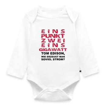 1.21 Gigawatt wie erzeugt man soviel Strom 2farbig - Baby Bio-Langarm-Body - Weiß - Vorne