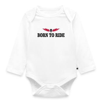 Funny gifts for bikers - Organic Longsleeve Baby Bodysuit - white - Front
