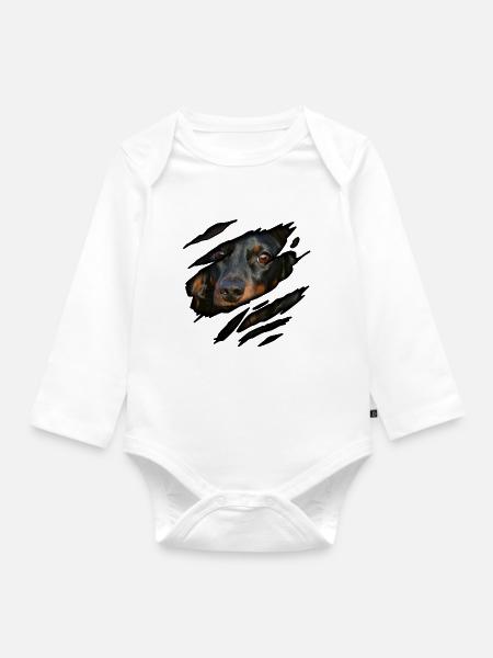 Dackel in mir - Baby Bio-Langarm-Body - Weiß