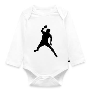 Table tennis male de - Baby Bio-Langarm-Body - Weiß - Vorne