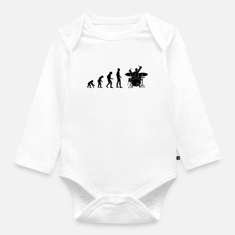 drummer evolution - Baby Bio-Langarm-Body - Weiß