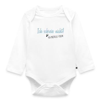 I'm not screaming - Organic Longsleeve Baby Bodysuit - white - Front
