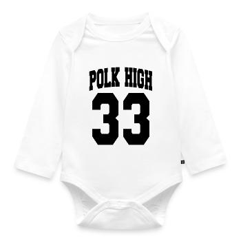 Geek Humor - POLK HIGH (Vector 1c) - Baby Bio-Langarm-Body - Weiß - Vorne