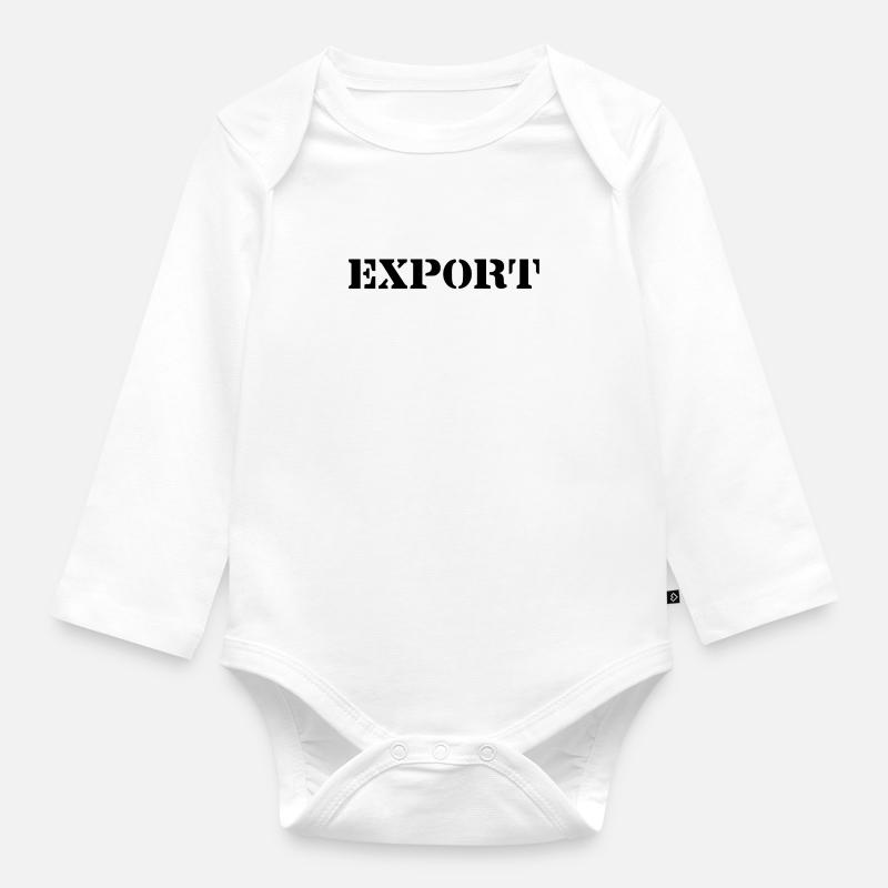 Exportations - Body Bébé bio manches longues - blanc
