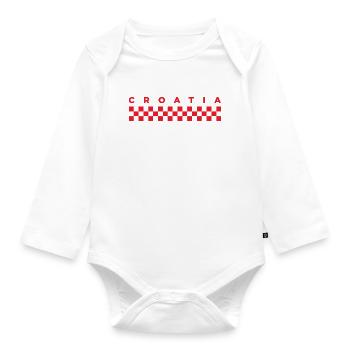 Croatia sahovnica Hrvatska Kroatien Vatreni Hrvati - Baby Bio-Langarm-Body - Weiß - Vorne