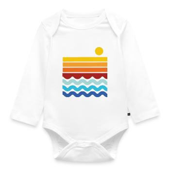 Strand Horizont - Baby Bio-Langarm-Body - Weiß - Vorne