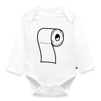 rouleau toilette papier papier toilette toilette toilette wc b - Body Bébé bio manches longues - blanc - Devant