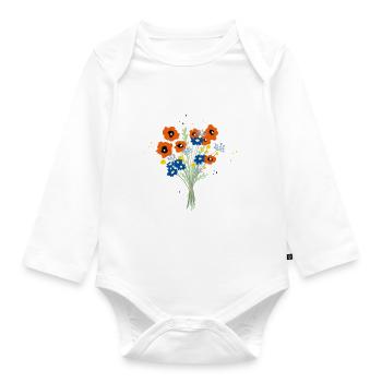 Petites Fleurs - Bouquet Floral - Bouquet - Body Bébé bio manches longues - blanc - Devant