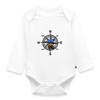Maritim Ahoi Kapitän Seefahrt - Baby Bio-Langarm-Body - Weiß - Vorne