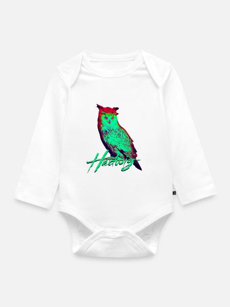 Hedwig Owl - Baby Bio-Langarm-Body - Weiß