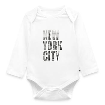New York Manhattan - Baby Bio-Langarm-Body - Weiß - Vorne