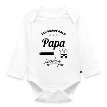 ich werde bald papa - Baby Bio-Langarm-Body - Weiß - Vorne